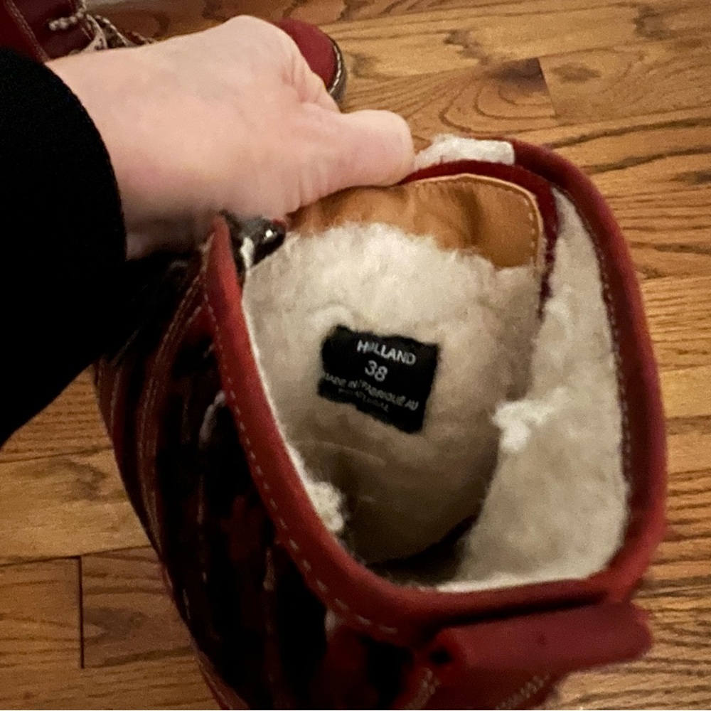 Bos & Co insulated boots, “Holland” red leather suede size 7.5 (38) - Picture 11 of 12